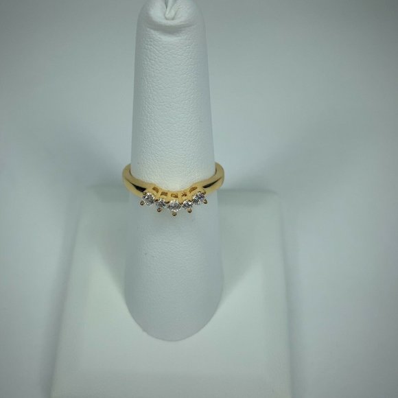 14K Gold Plated Sterling Silver Round Cubic Zirconia CZ Swirl Bridal Set… - Picture 3 of 8